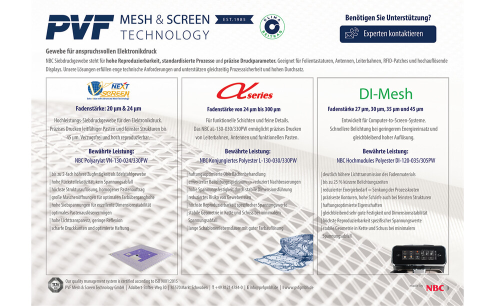 V-Screen NEXT Mesh - für leitfähige Pasten & Farben